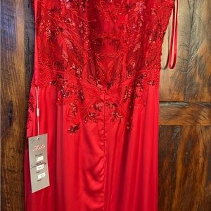 Elegant Red Sequin Gown prom dress